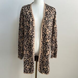 JM Collection Women’s Leopard‎ Print Open Front Mob Wife Casual Cardigan Med P